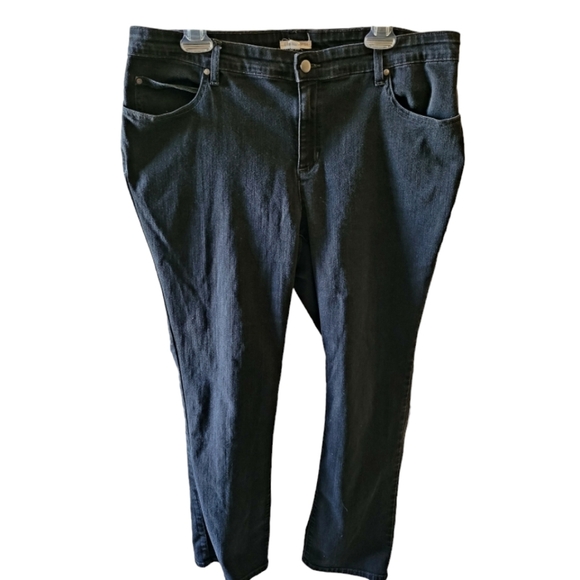 Eileen Fisher Woman Charcoal Gray Denim Straight Leg Jeans Plus Size 16W - Picture 1 of 3